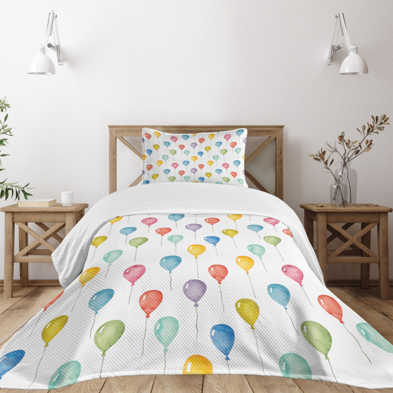 Colorful Balloons Bedspread Set