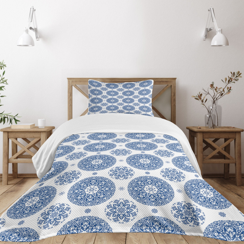 Vintage French Blue Bedspread Set