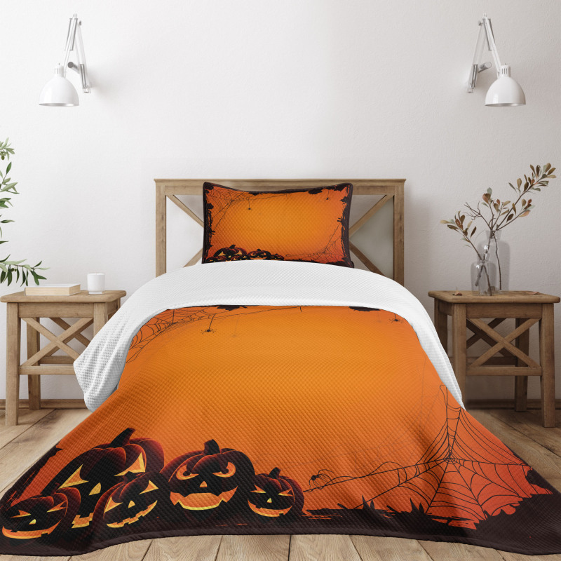 Halloween Pumpkin Scary Bedspread Set