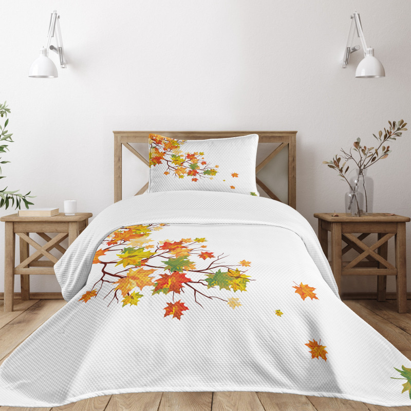 Autumn Foliage Maple Leaf Bedspread Set