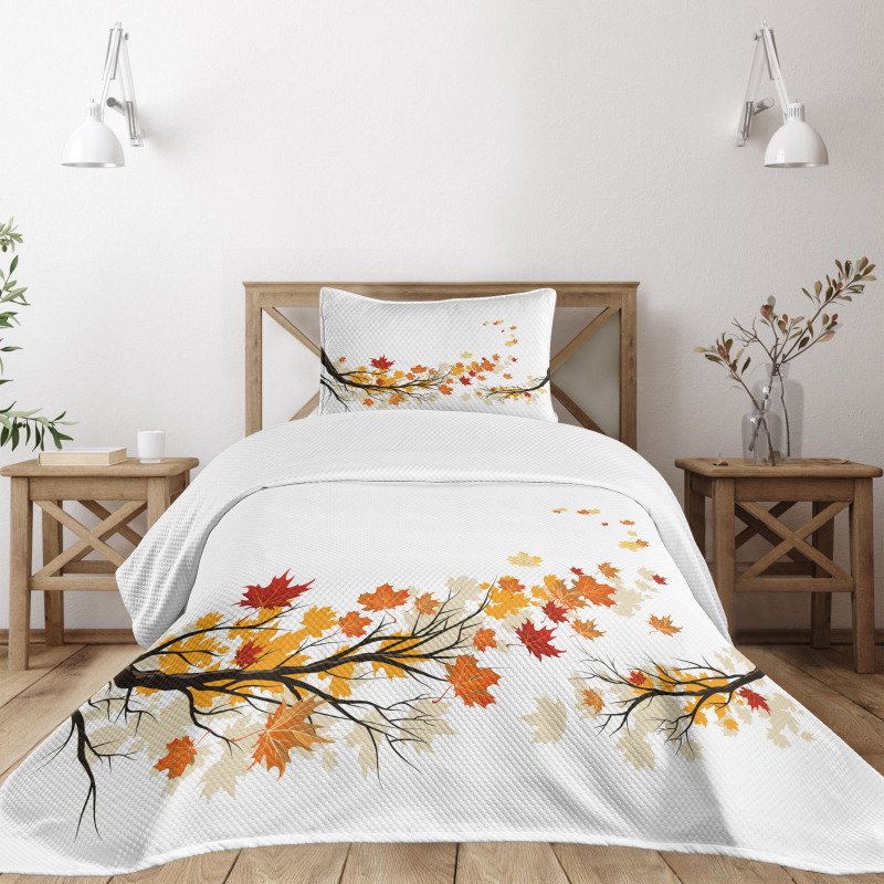 Autumn Tree Branches Bedspread Set