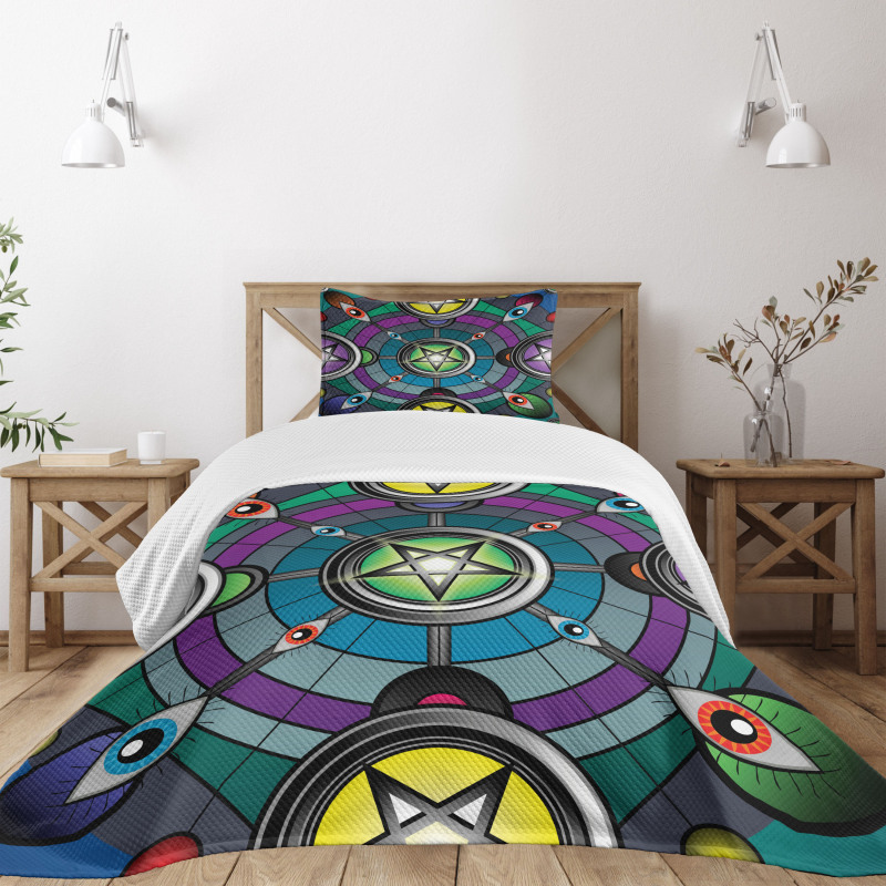 Pentagram Evil Eyes Bedspread Set