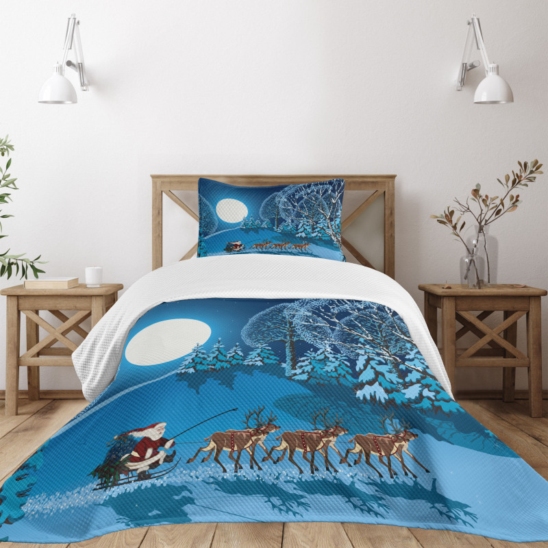 Santa Winter Forest Bedspread Set