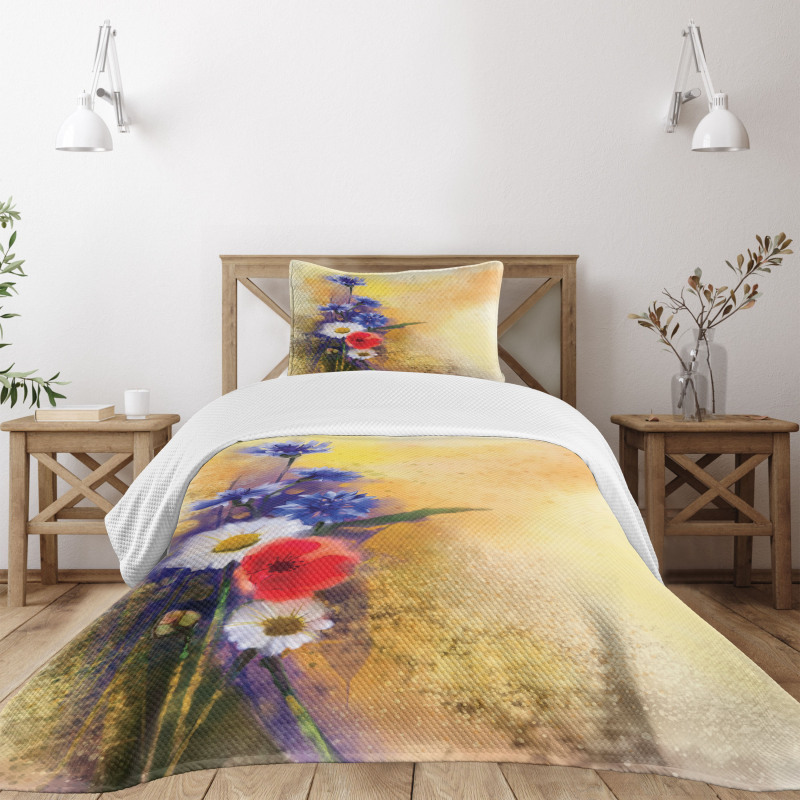 Poppy Chamomile Spring Bedspread Set