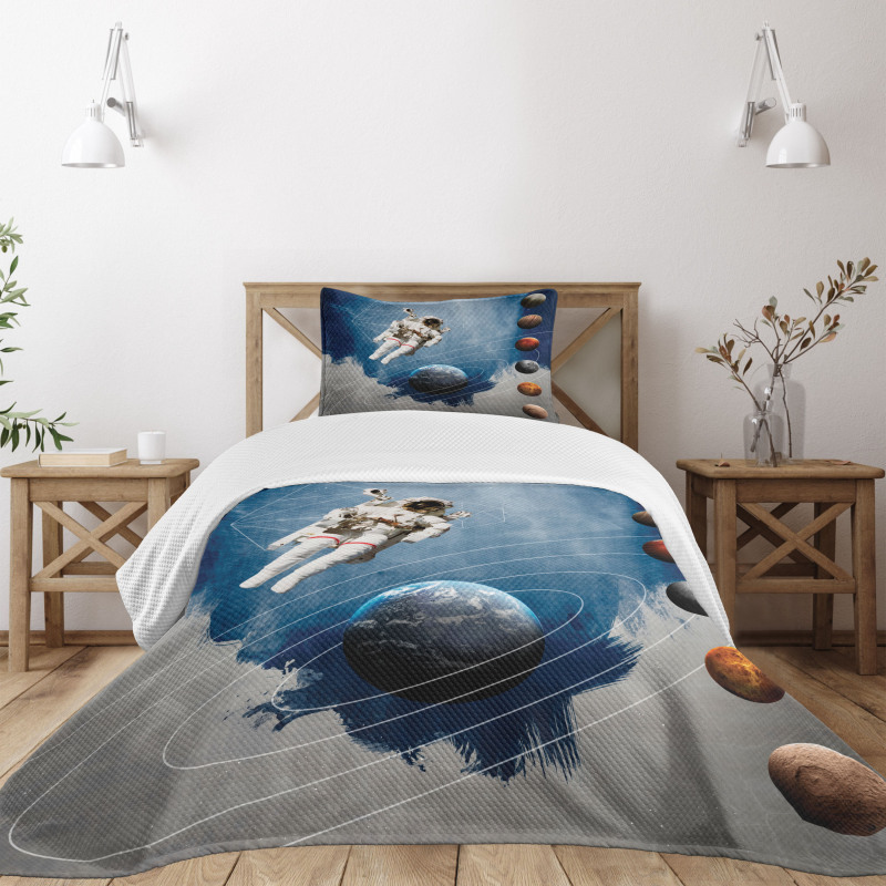 Astronaut Planets Space Bedspread Set