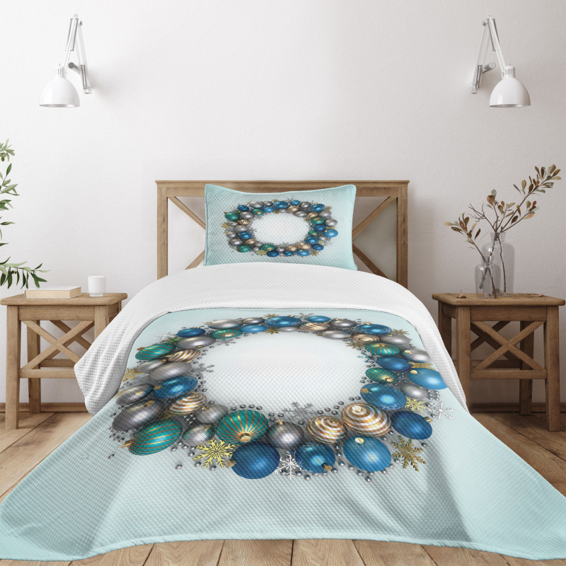 New Years Ornament Bedspread Set
