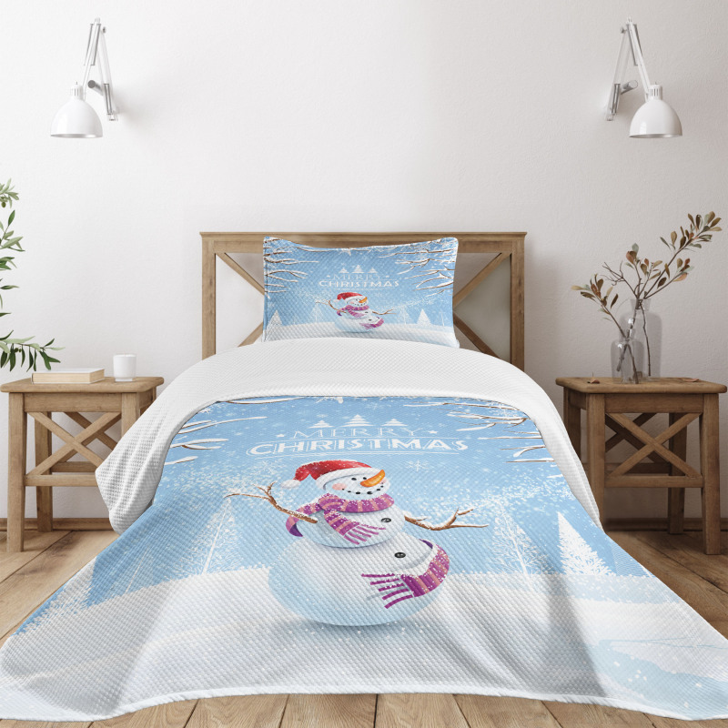 Snowy Winter Noel Bedspread Set