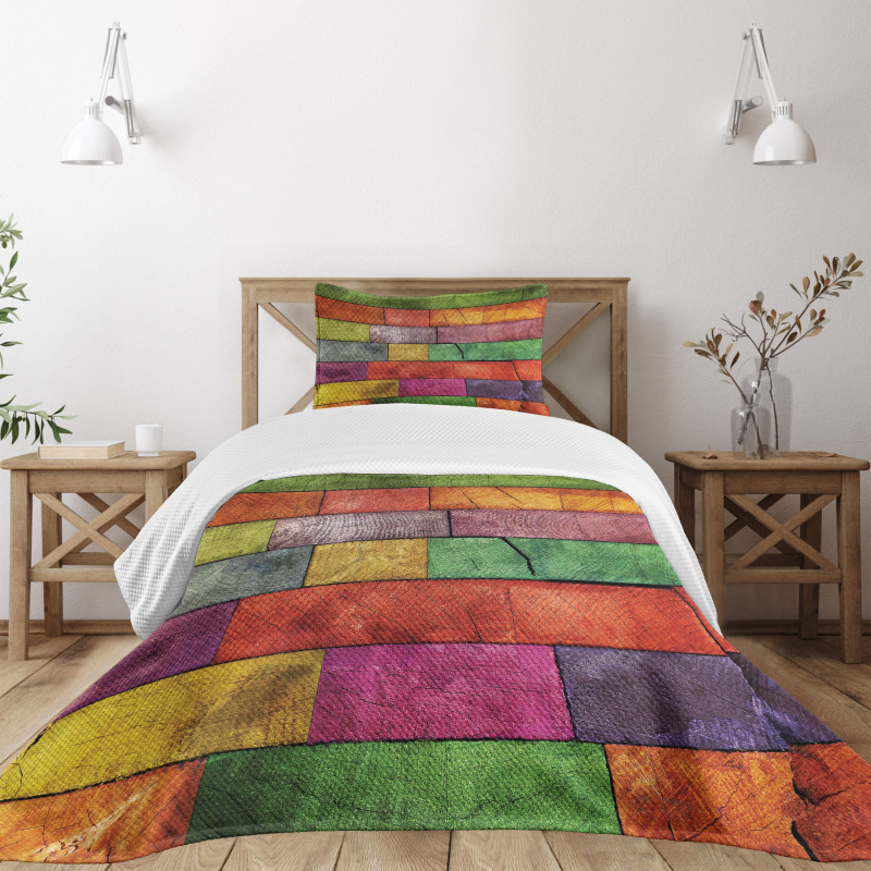 Rainbow Timber Art Bedspread Set