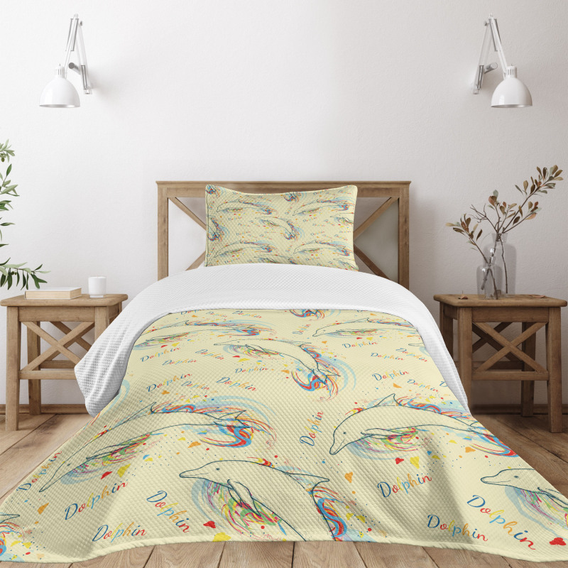 Swimming Dolphins Bedspread Set