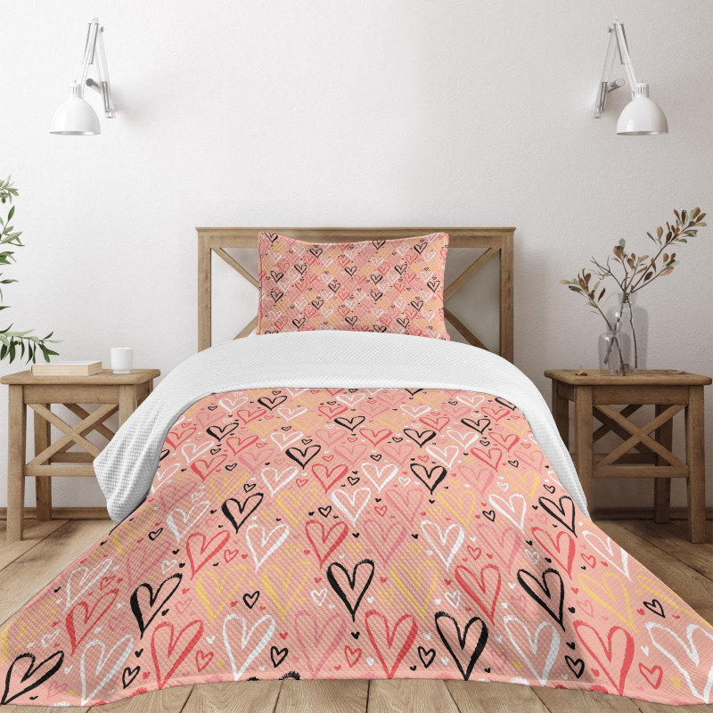 Heart Valentines Love Bedspread Set