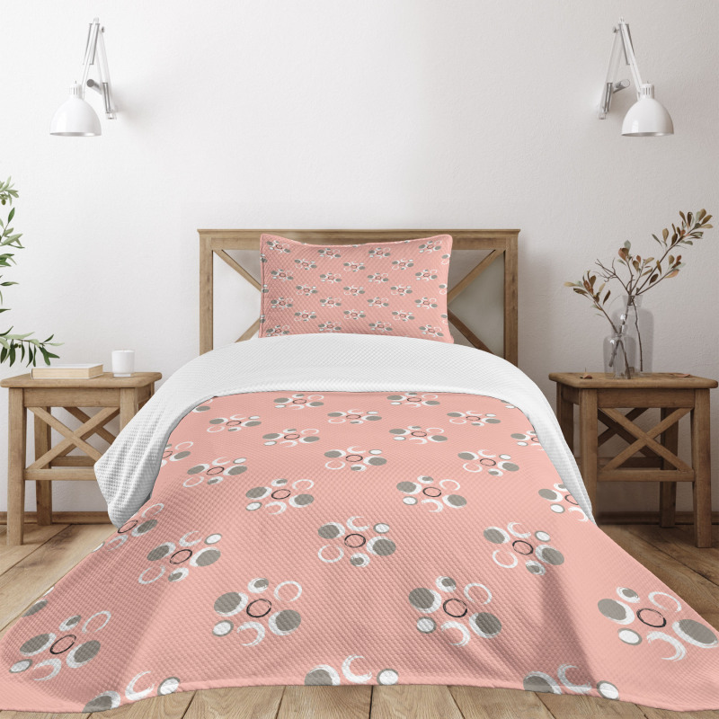 Grunge Circle Flower Art Bedspread Set