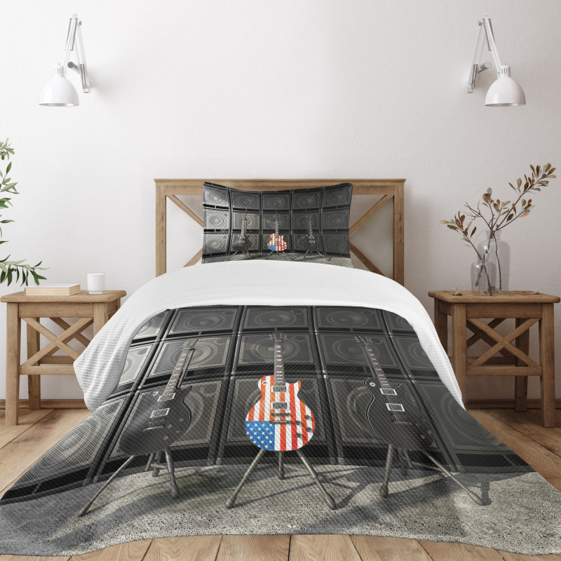 Digital Rock Guitar Bedspread Set