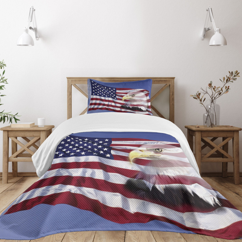 Bless America Flag Bedspread Set