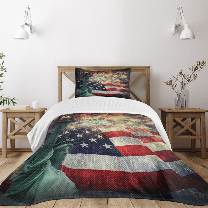 Fireworks 4th of July Bedspread Set