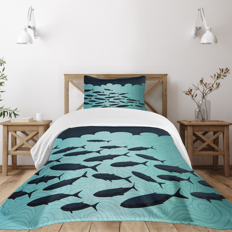 Surreal Ocean Life Theme Bedspread Set