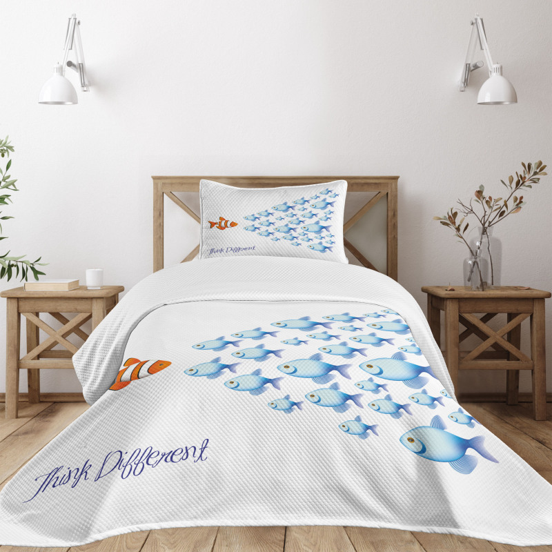 Think Differently Words Bedspread Set