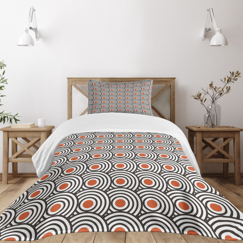 Abstract Retro Spirals Bedspread Set