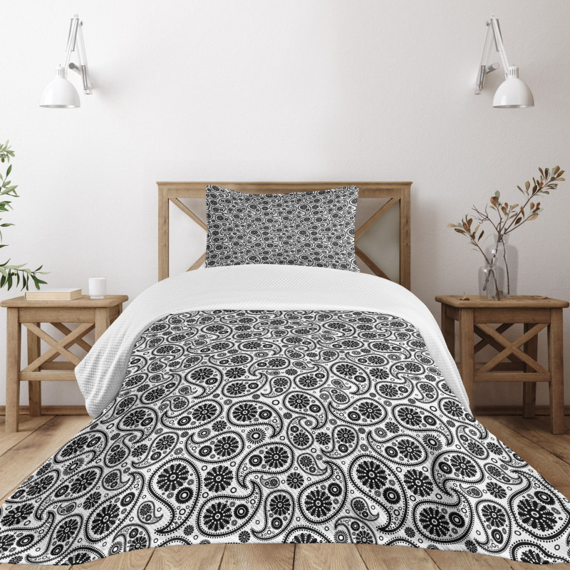 Floral Retro Circles Bedspread Set
