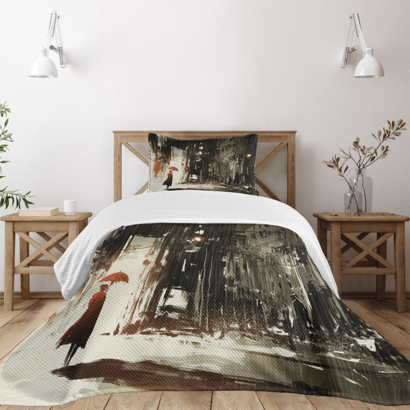 Old Superrhero in Rain Bedspread Set