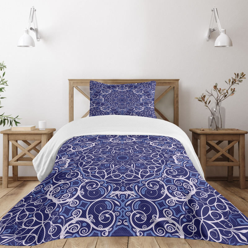 Bohemian Floral Circle Bedspread Set