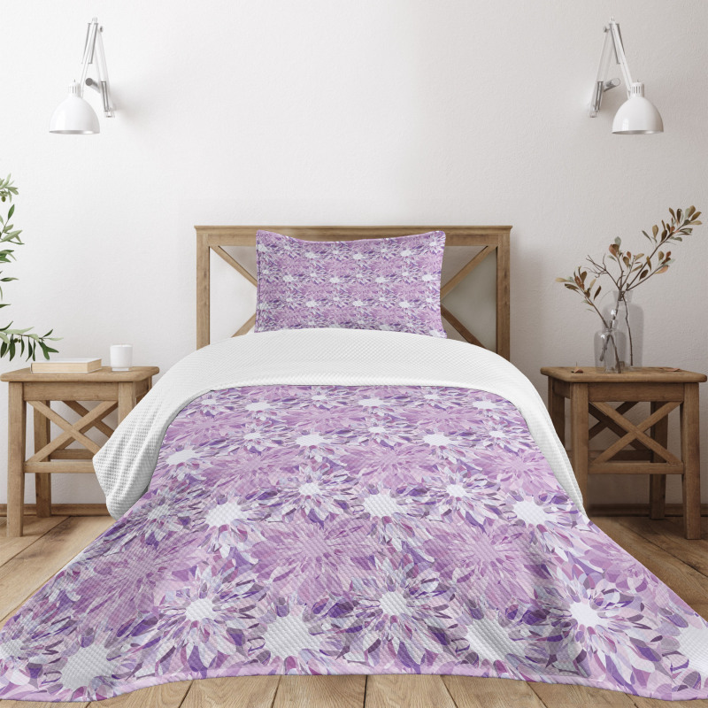 Digital Floral Design Bedspread Set