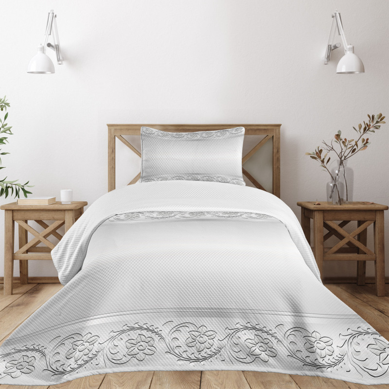 Classical Bridal Floral Motif Bedspread Set