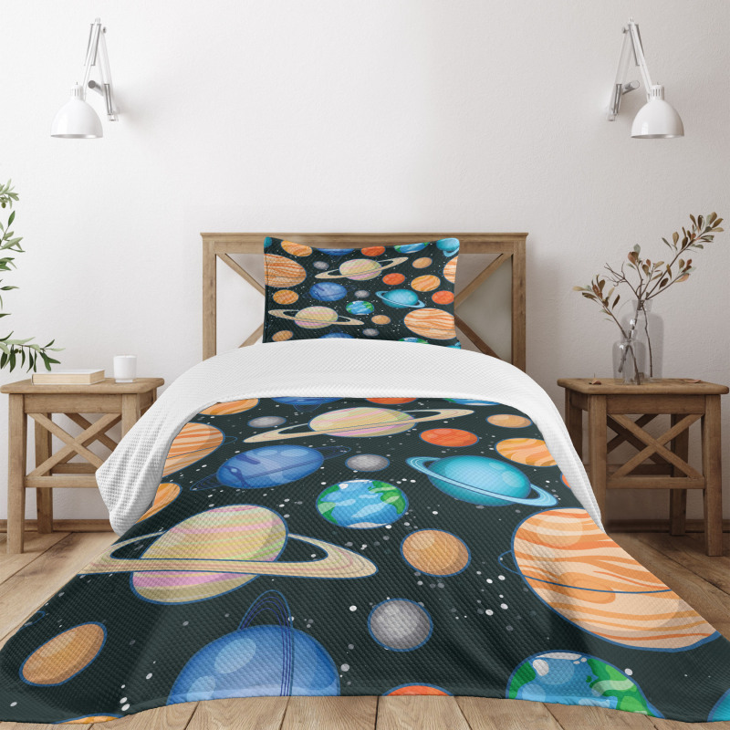 Galaxy Space Art Solar Bedspread Set