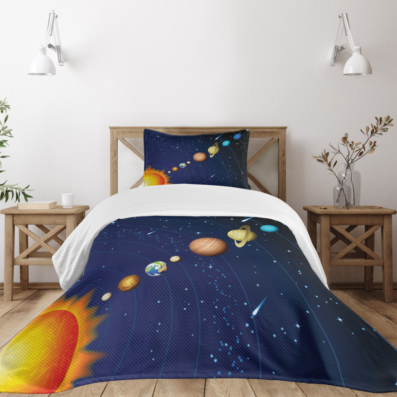 Solar System with Sun Bedspread Set