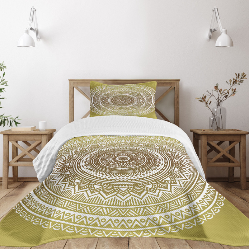 Ombre Mandala Flower Bedspread Set