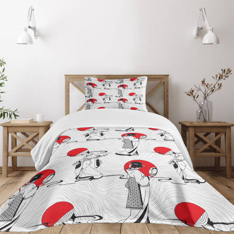 Modern Japanese Bedspread Set