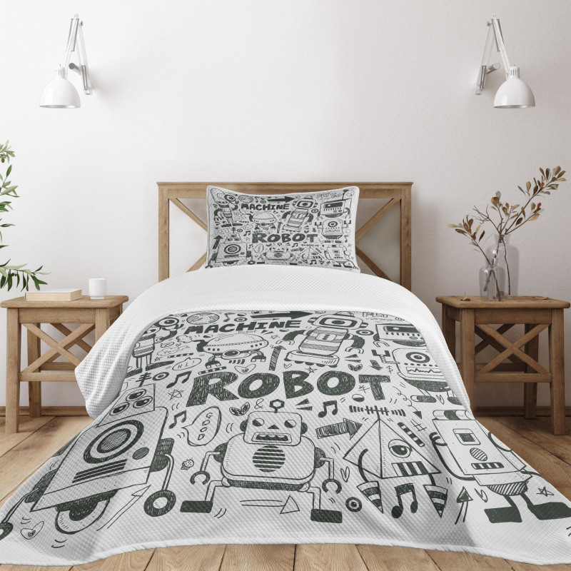 Space Geek Theme Sci Fi Bedspread Set