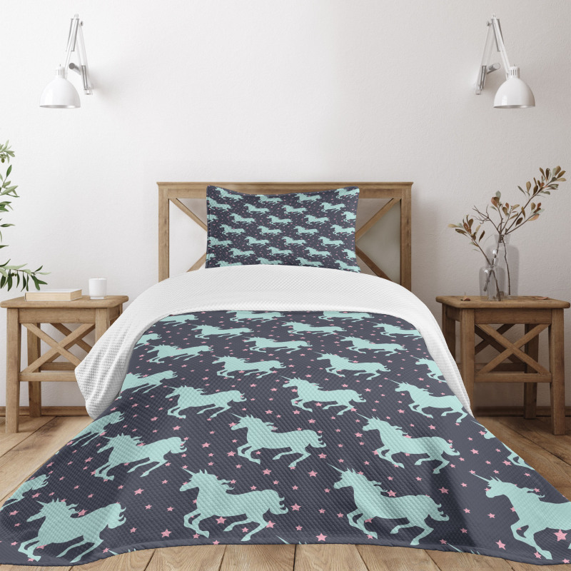 Unicorn Spot Stars Bedspread Set