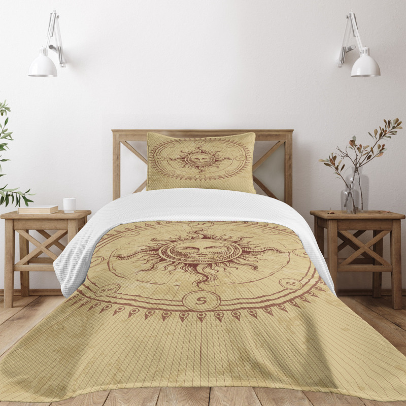 Antique Roman Sun Stone Bedspread Set