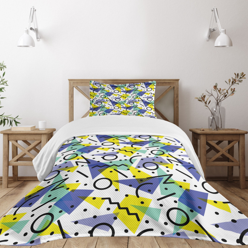 Geometric Retro Theme Bedspread Set