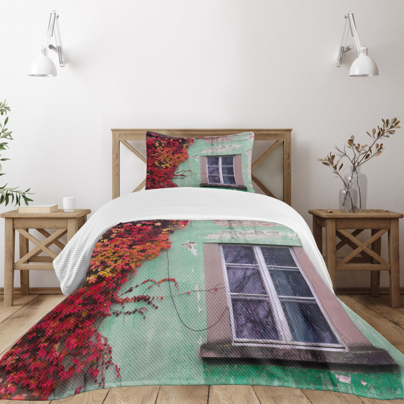 Fall Ivy on Old House Bedspread Set