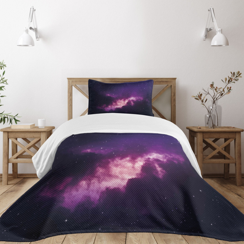 Stars Dark Night Sky Bedspread Set