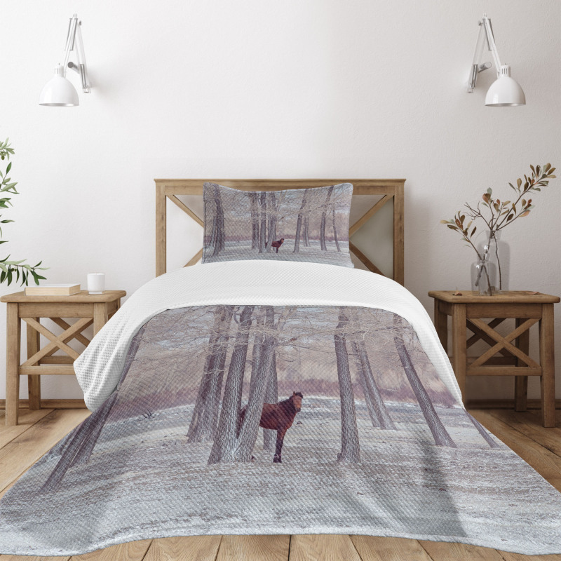 Horse Forest Stands Bedspread Set