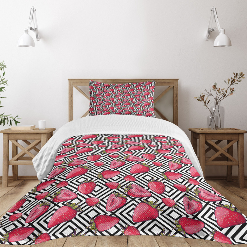 Chevron Striped Design Bedspread Set