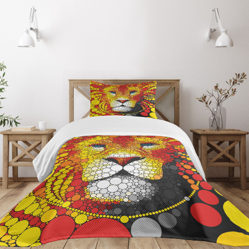 Abstract Lion in Wild Bedspread Set