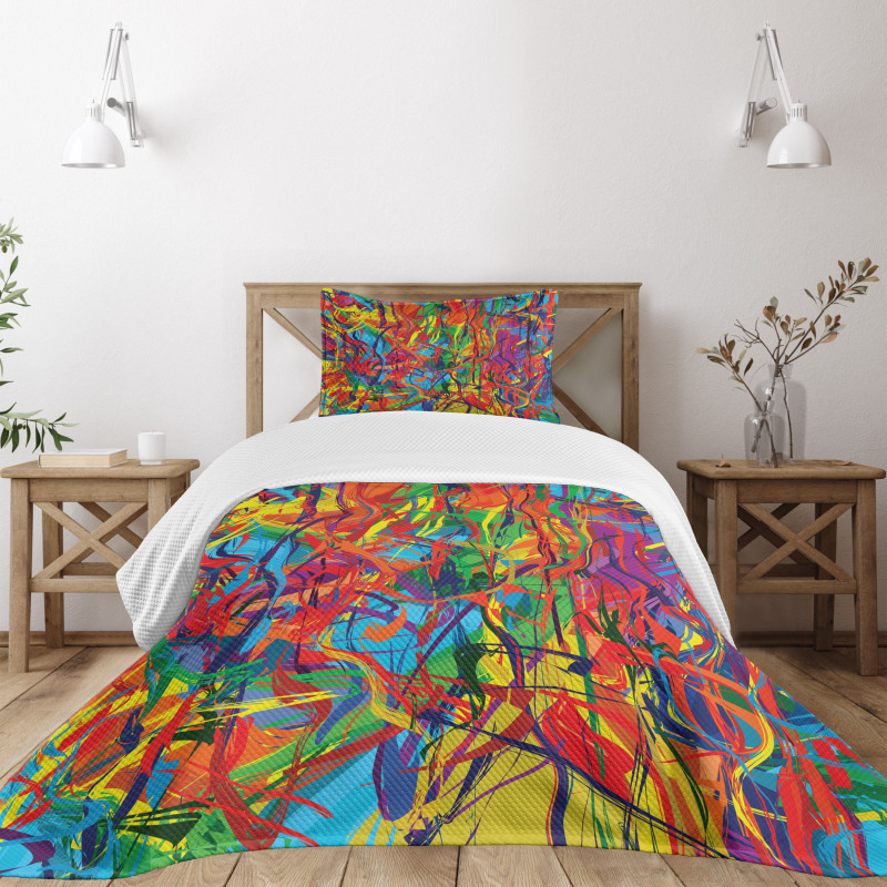 Rainbow Circled Pattern Bedspread Set
