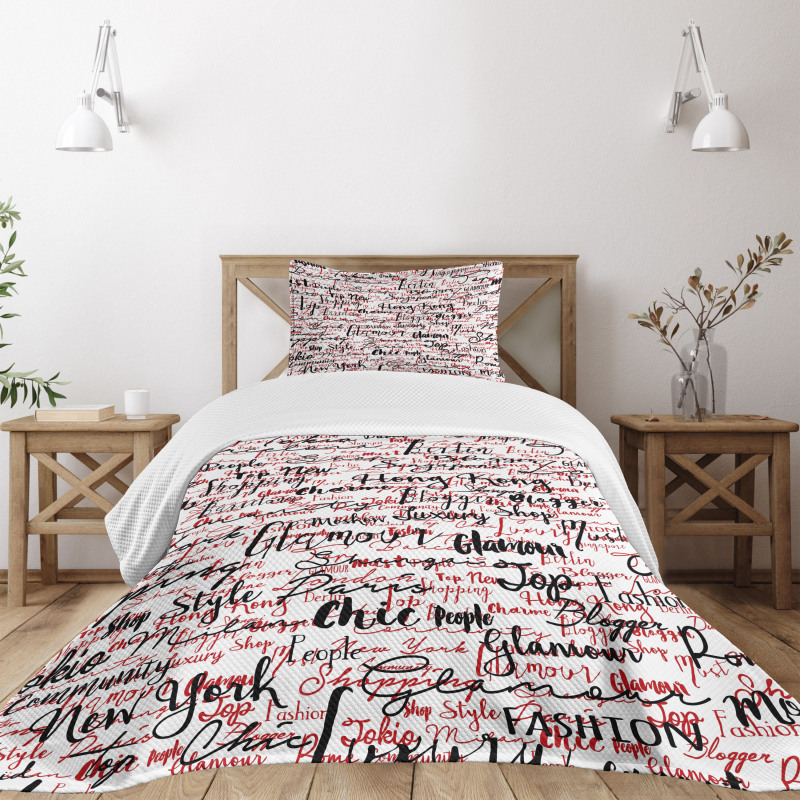 Popular Fashion Words Bedspread Set