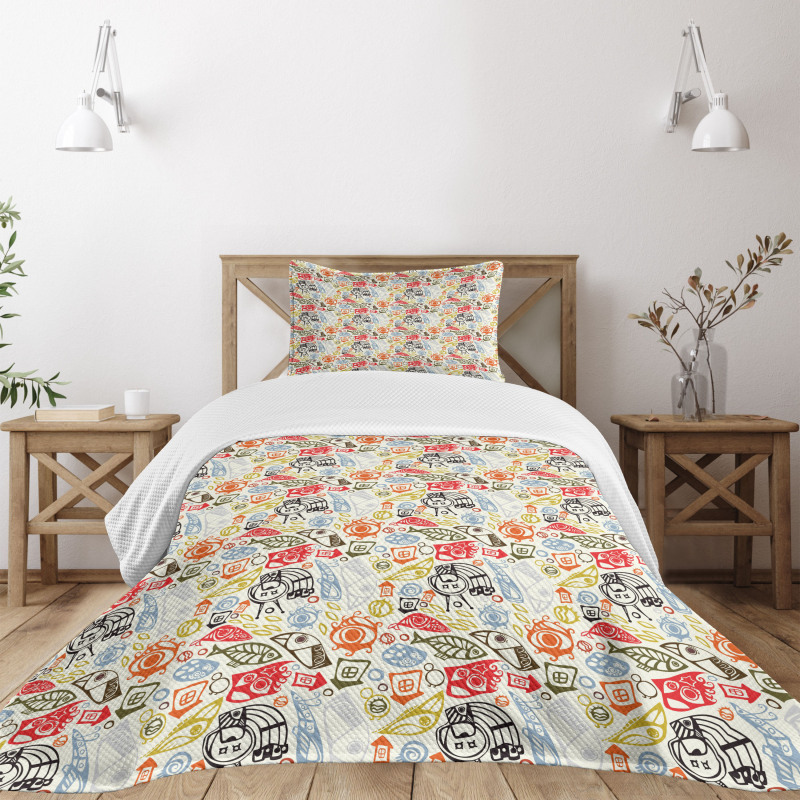 Abstract Colorful Image Bedspread Set