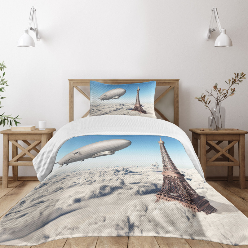 French Paris Eiffel Tower Bedspread Set