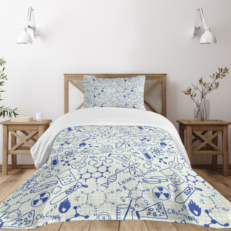 Geometry Chemistry Theme Bedspread Set