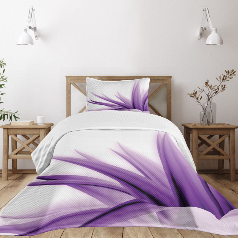 Purple Ombre Lotus Art Bedspread Set