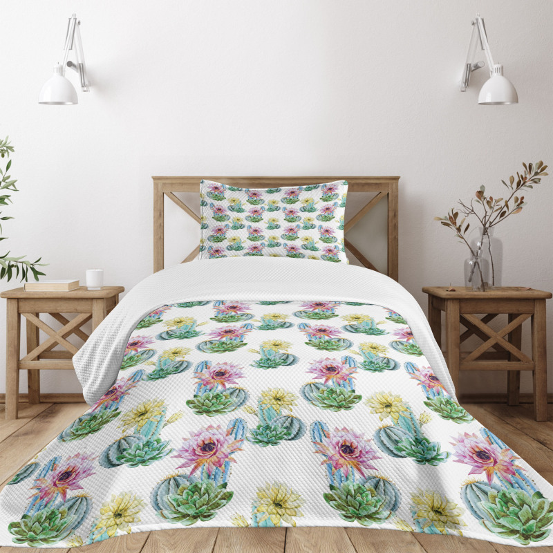 Mexican Plant Cactus Bedspread Set