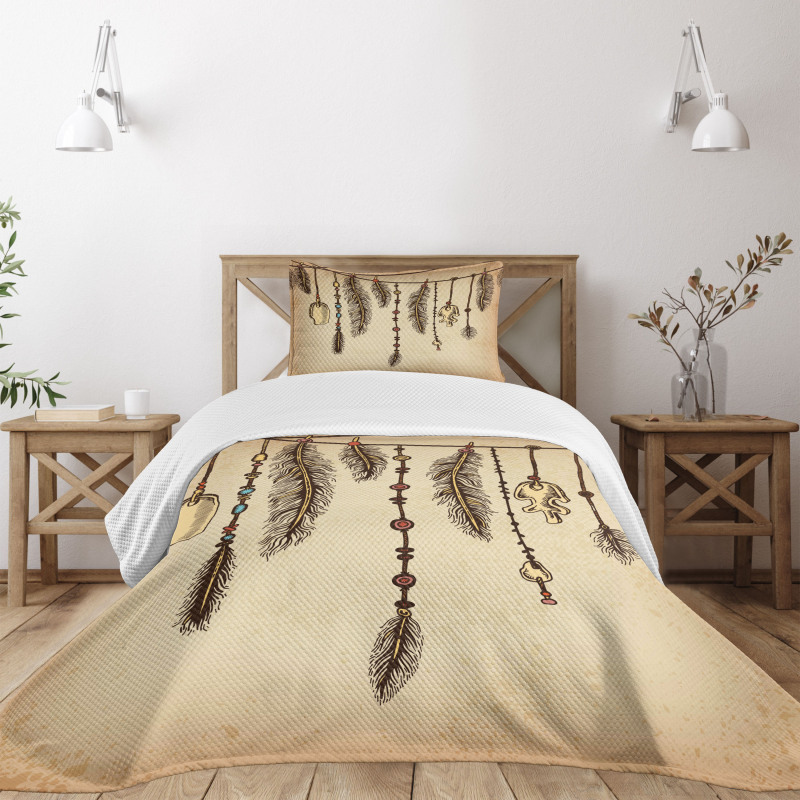 Bohemian Feathers Bedspread Set
