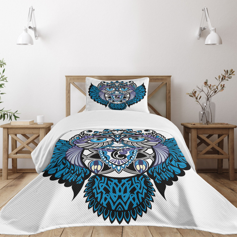 Owl Bird Animal Tattoo Bedspread Set