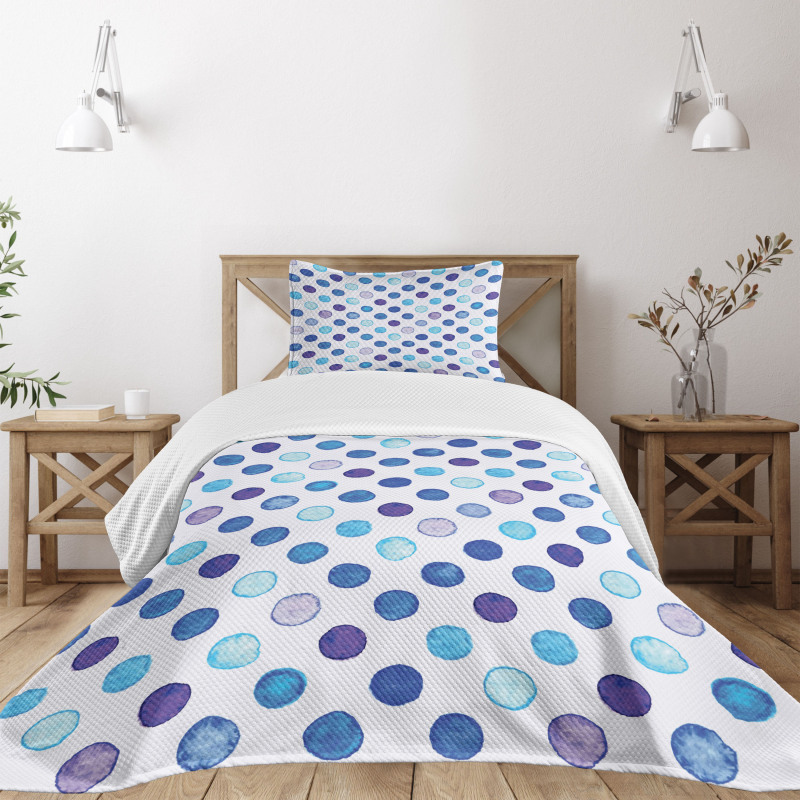 Blue Tones Soft Funky Bedspread Set