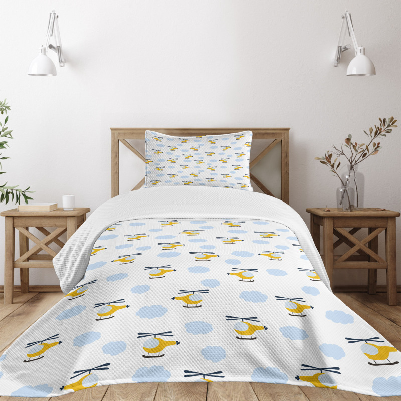 Aircraft in Clouds Bedspread Set